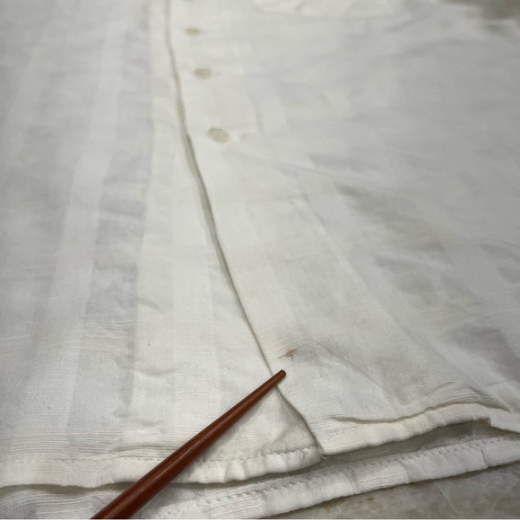 Equilibrio (Italy) | Short Sleeve Button Down Shirt | Off White | Large - Picture 7 of 11